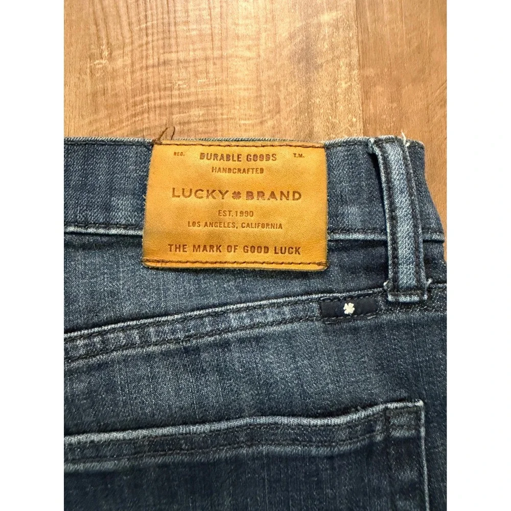 Lucky Brand 121 Slim Mens 36x32 Blue Dark Wash Denim Jeans 7MP1876